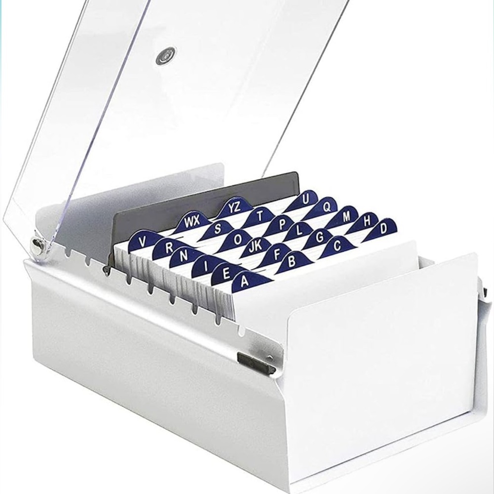 Acrimet - Card / Cue Card File Office School Organizer - White